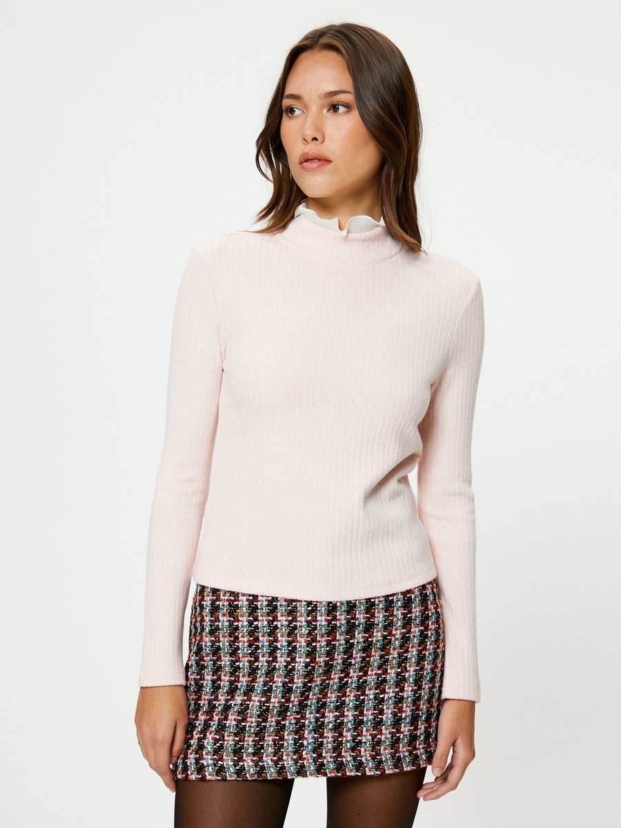 High Neck Ruffle Neck Sweater