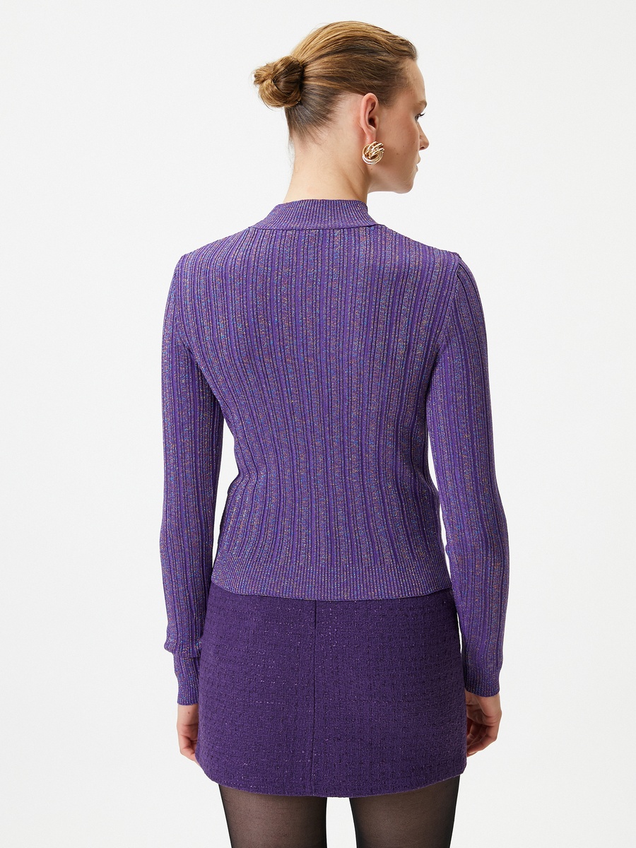Half Turtle Neck Glitter Knitted Sweater