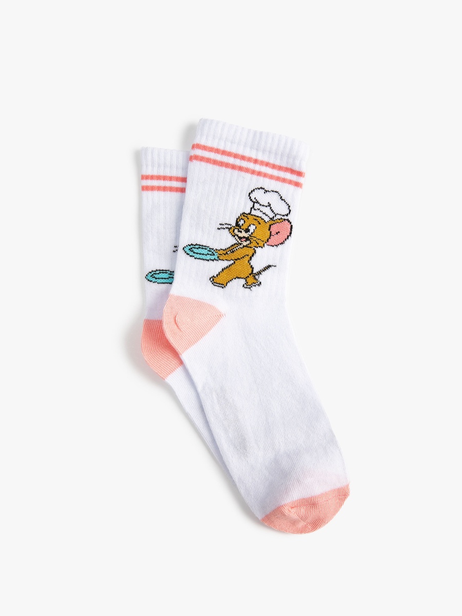 Tom and Jerry Licensed Embroidered Socket Socks