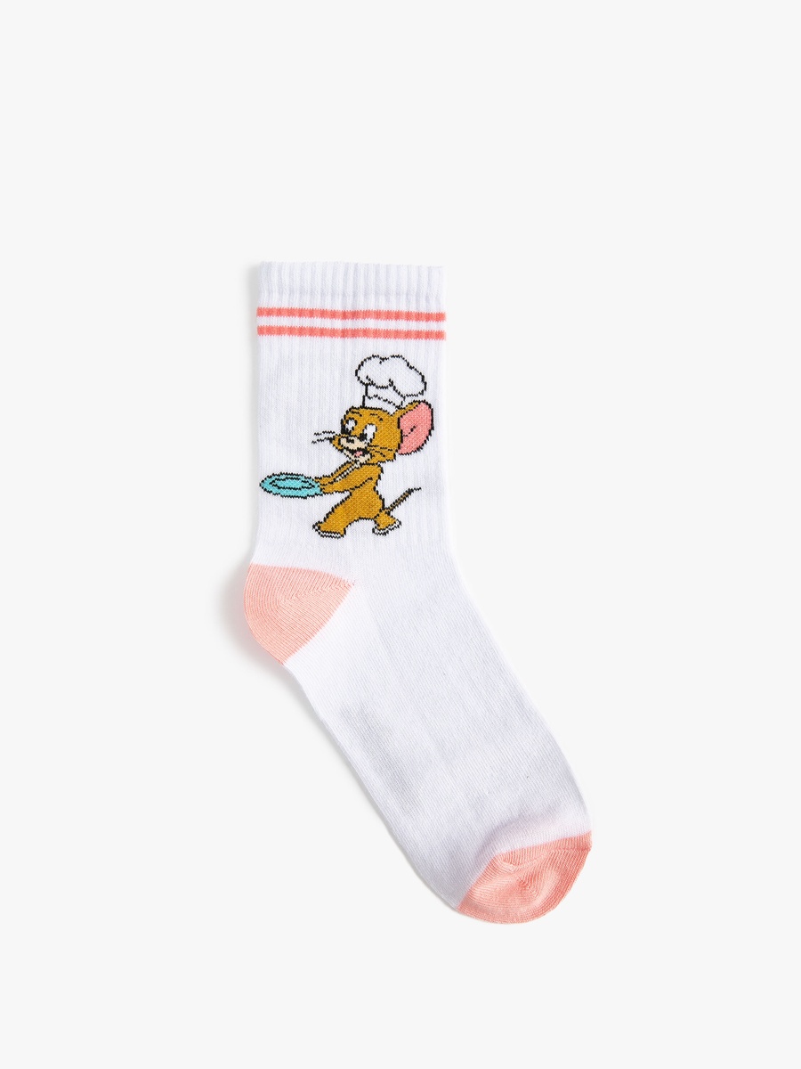 Tom and Jerry Licensed Embroidered Socket Socks