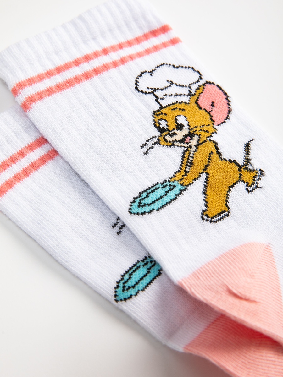 Tom and Jerry Licensed Embroidered Socket Socks