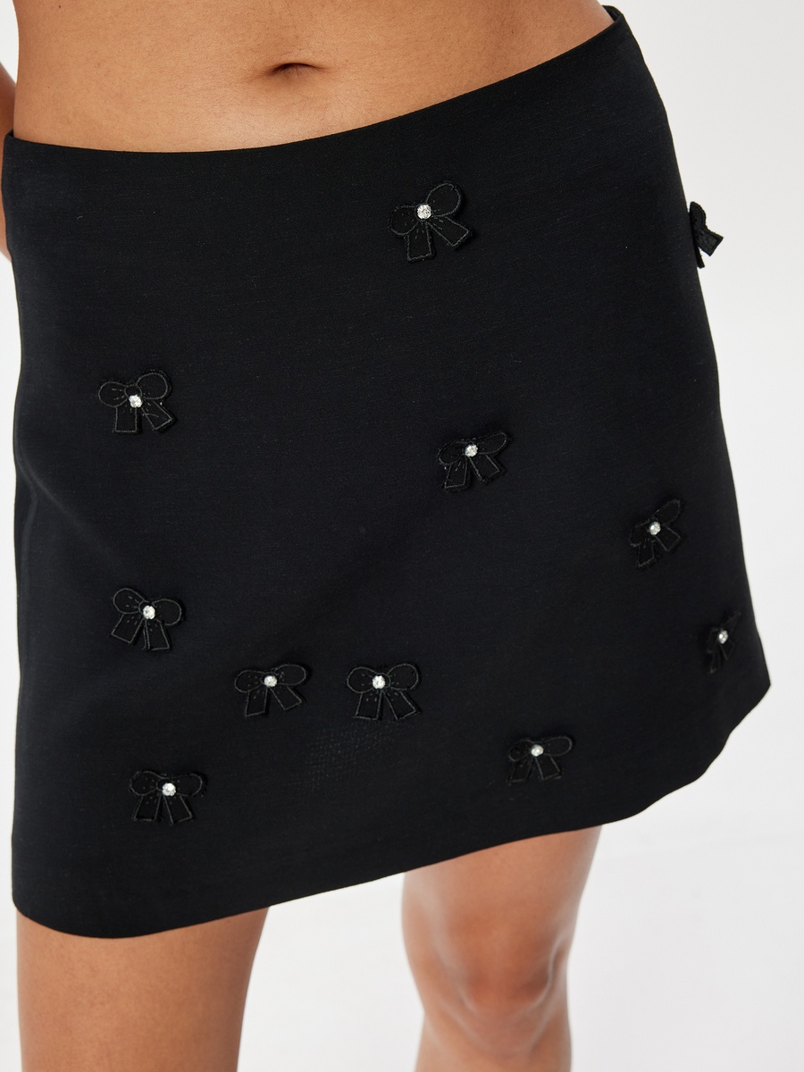 Linen Blend Mini Skirt 