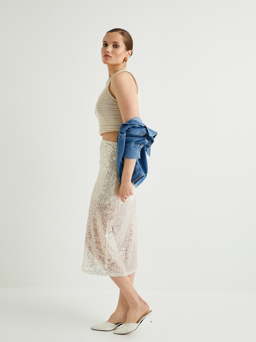Sequined Midi Skirt