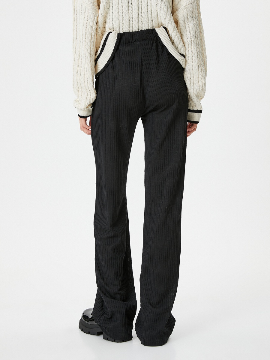 High-Rise Relaxed Fit Textured Trousers