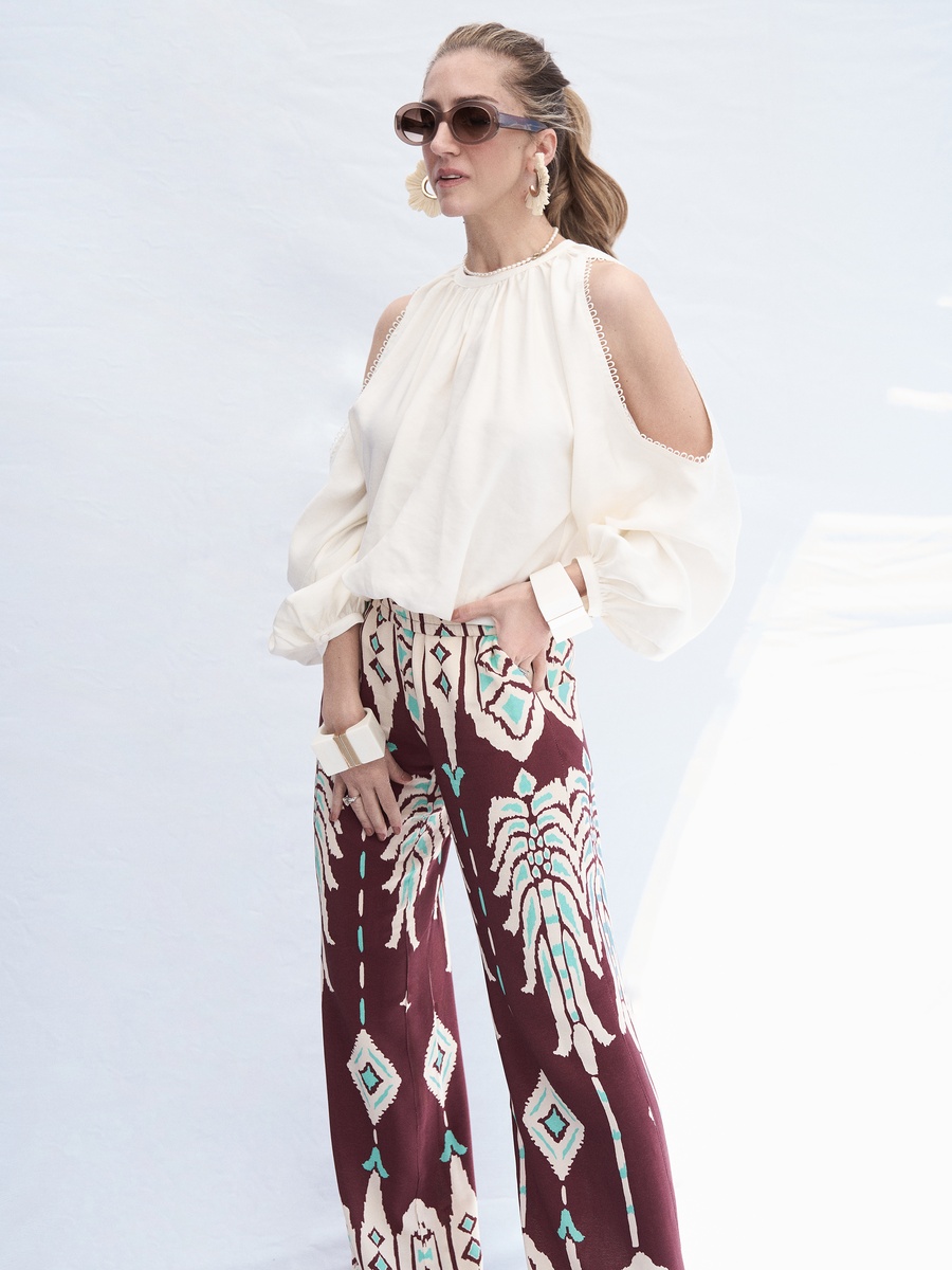 Ethnic Wide Leg Pants