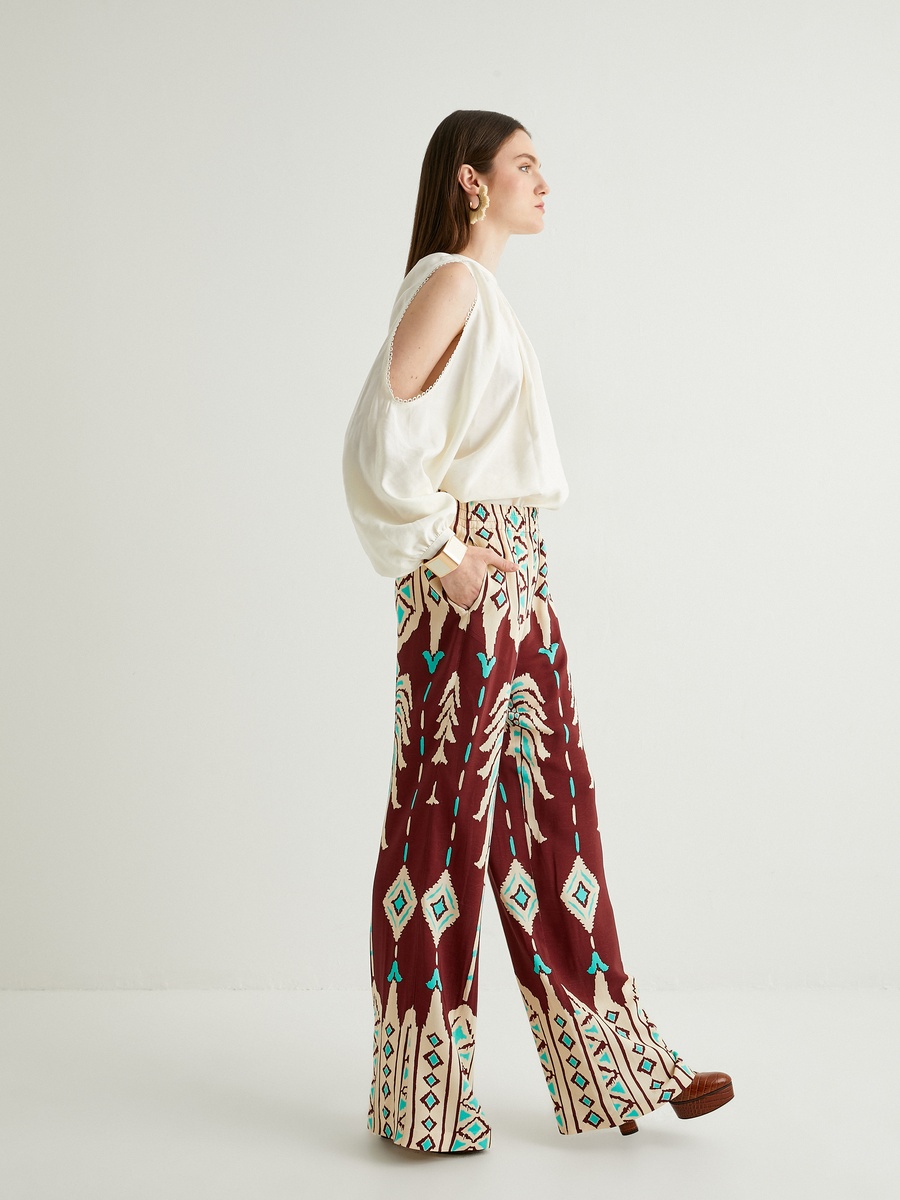 Ethnic Wide Leg Pants