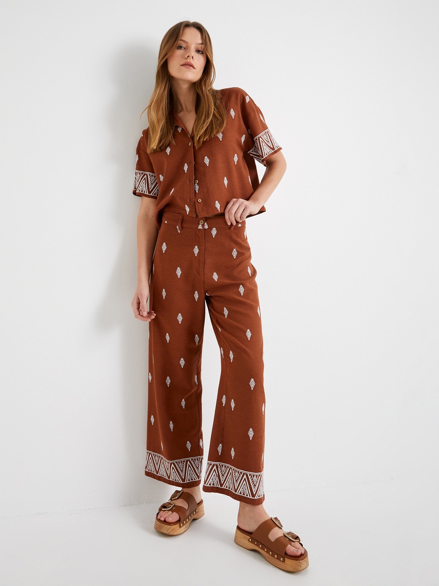Ethnic Embroidered Palazzo Pants