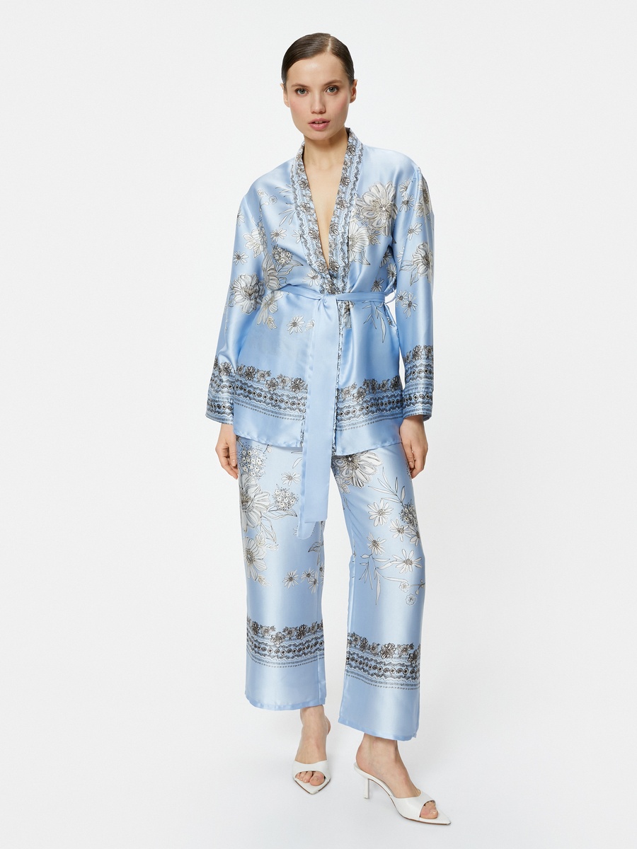 Floral Satin Oversized Kimono