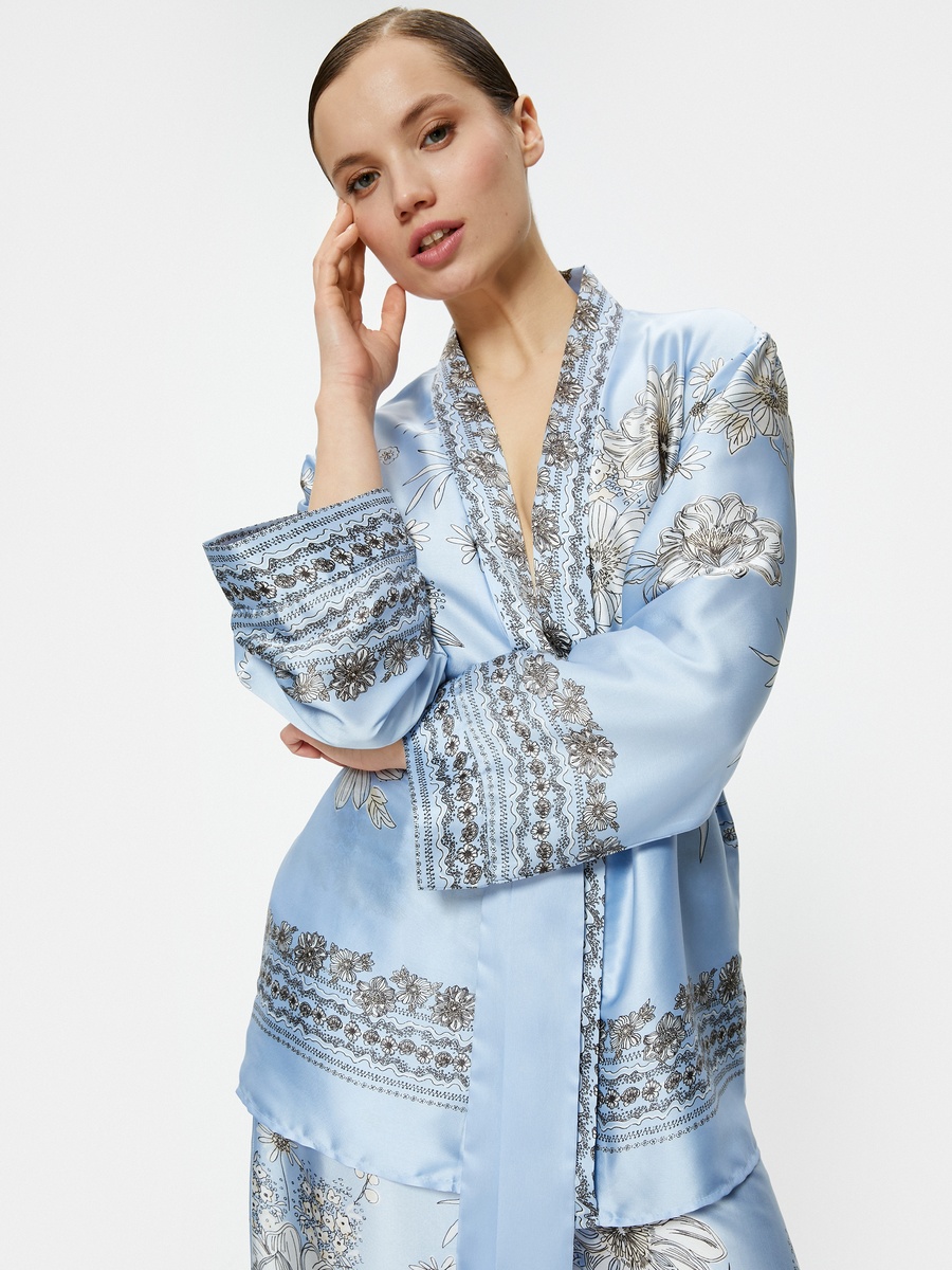 Floral Satin Oversized Kimono