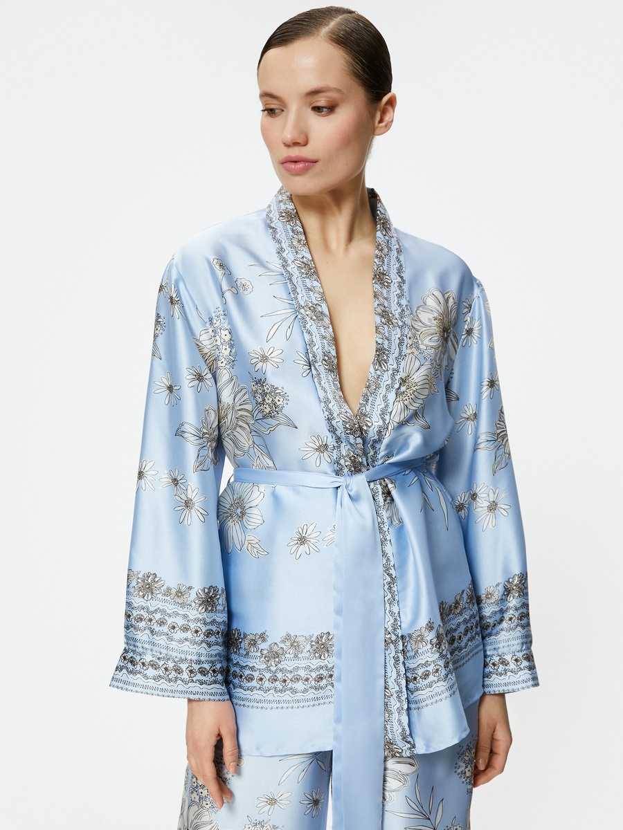 Floral Satin Oversized Kimono