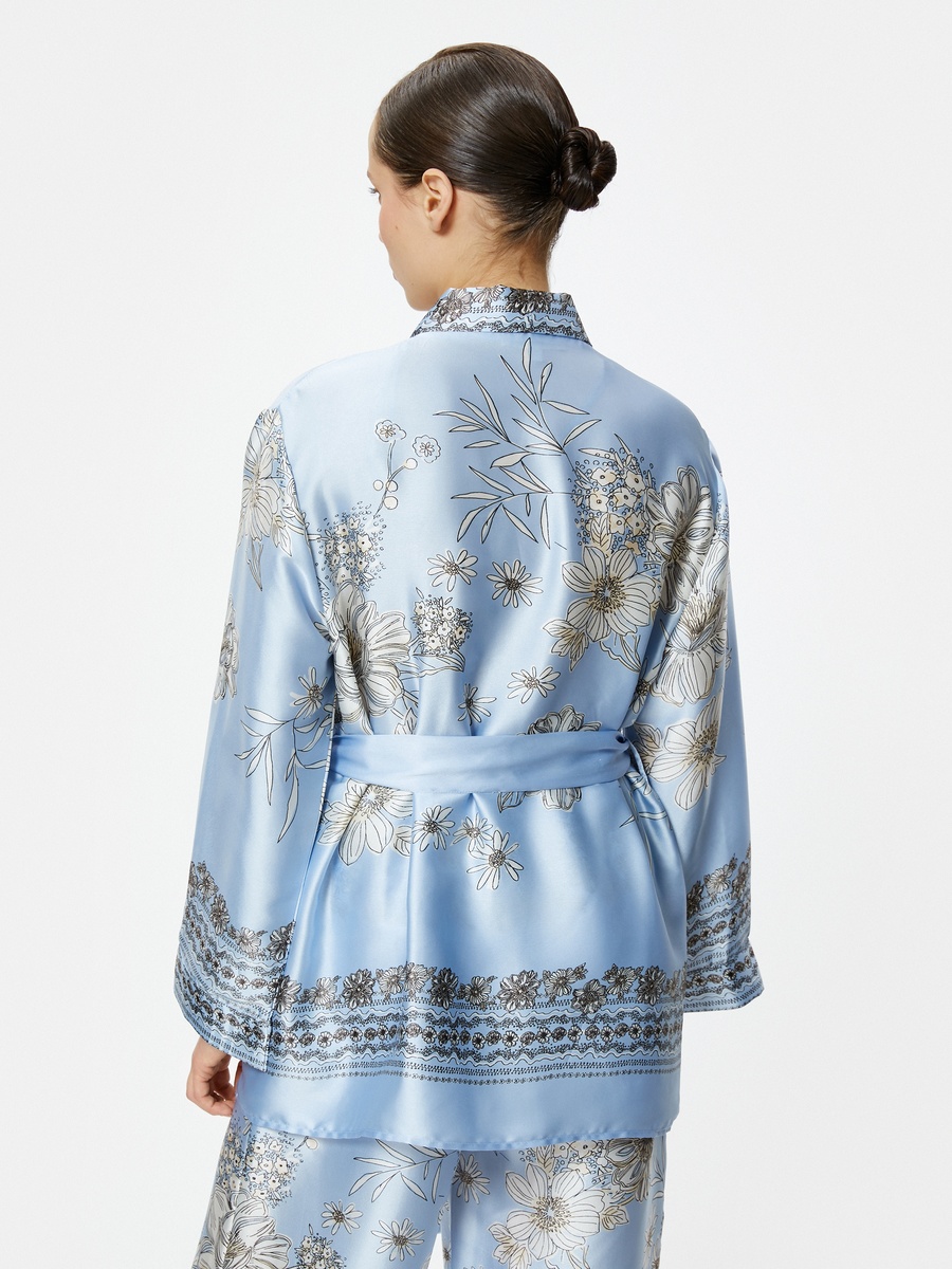 Floral Satin Oversized Kimono