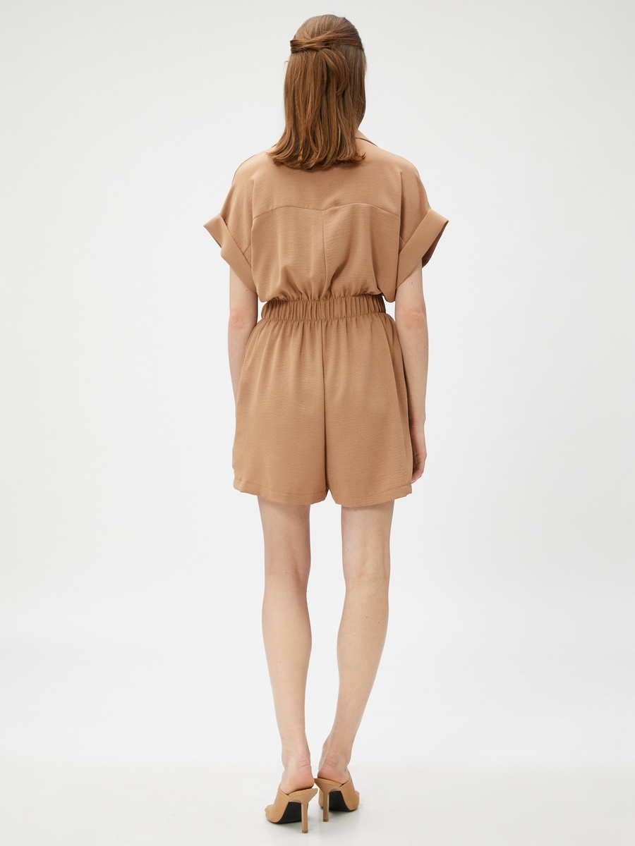 Shirt Neck Short Sleeve Romper