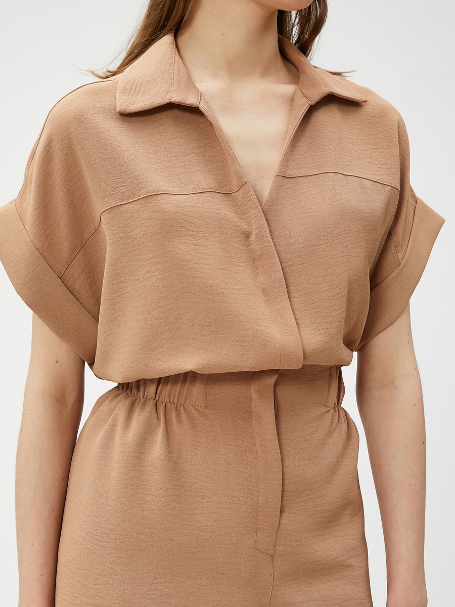 Shirt Neck Short Sleeve Romper
