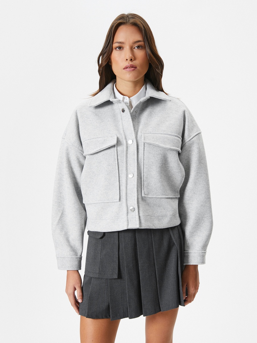 Cargo Pocket Detail Crop Jacket