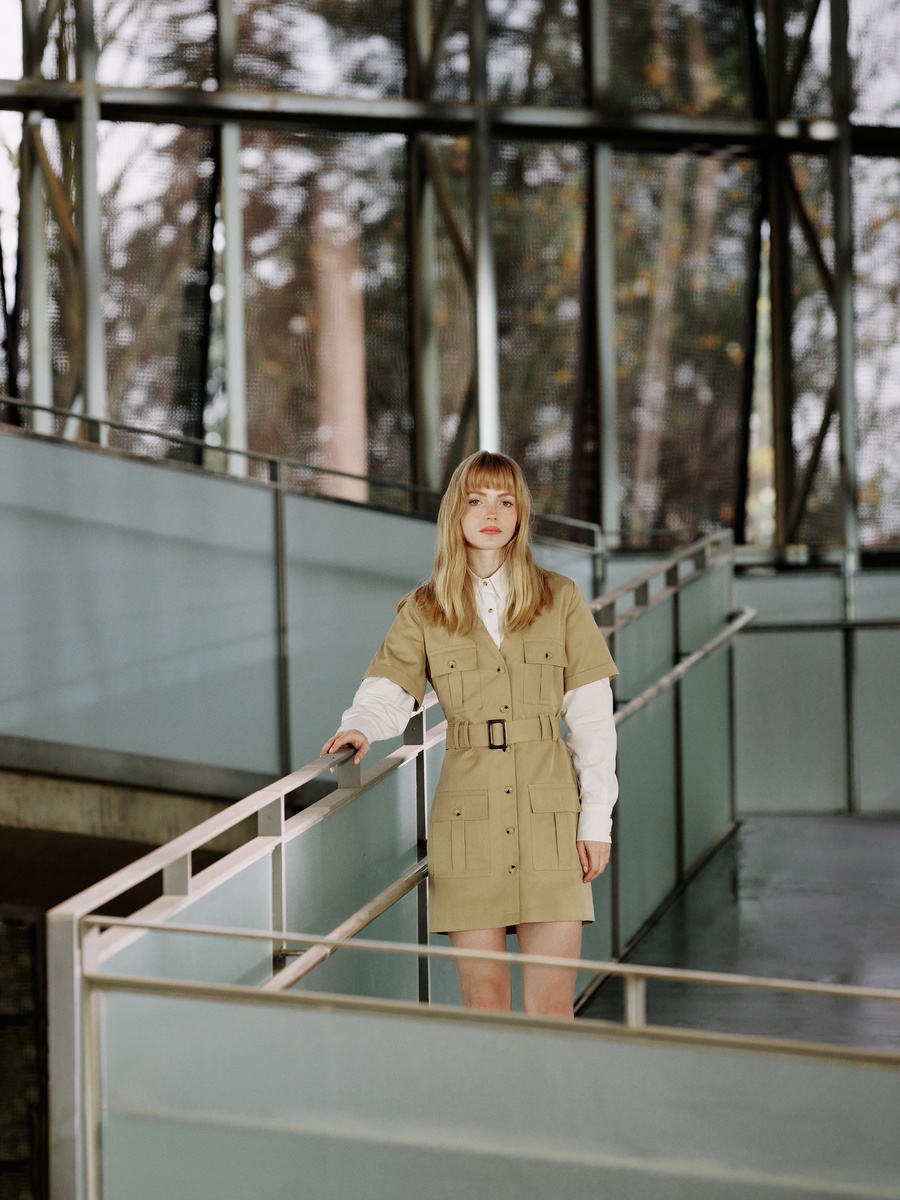 V Neck Buttoned Dress