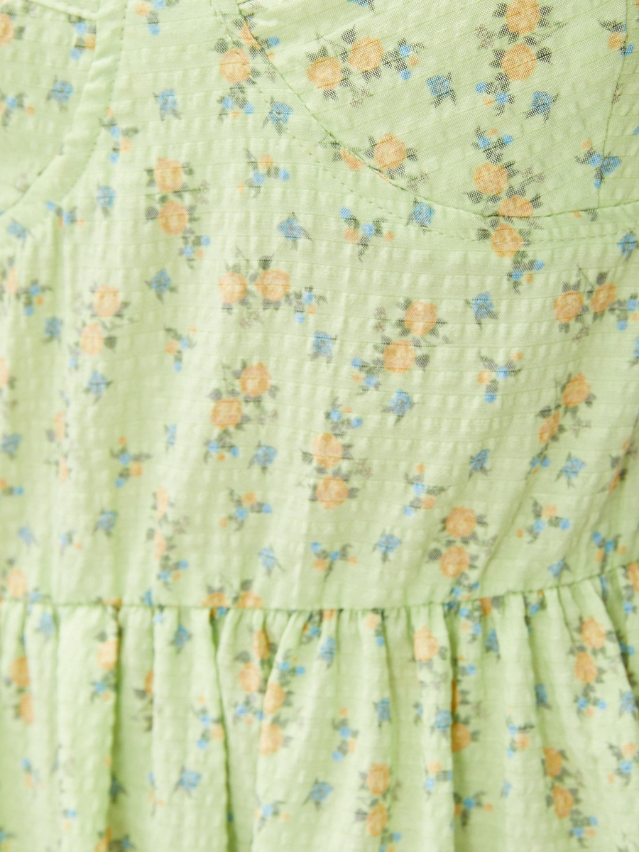 Puff Sleeve Viscose Mix Floral Mini Dress