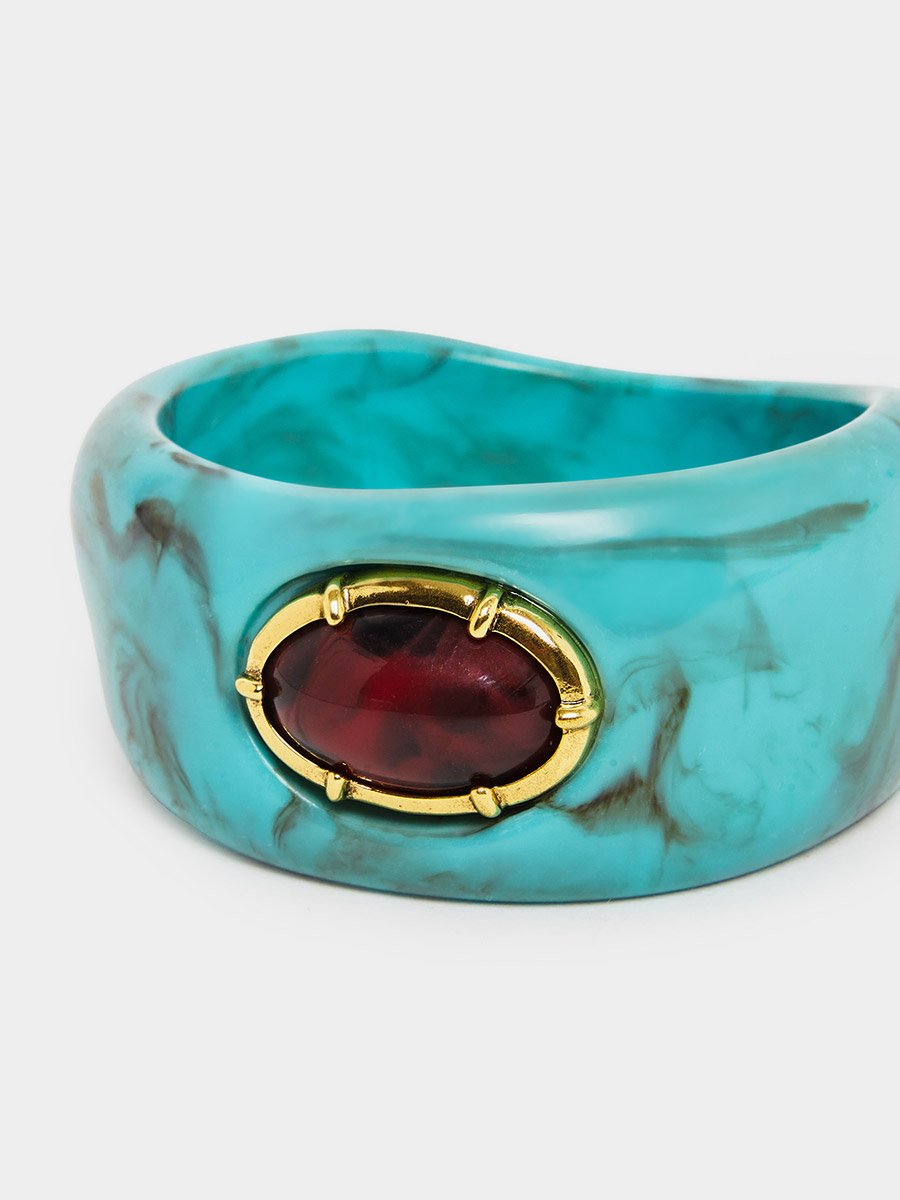 Gemstone Decor Bangle
