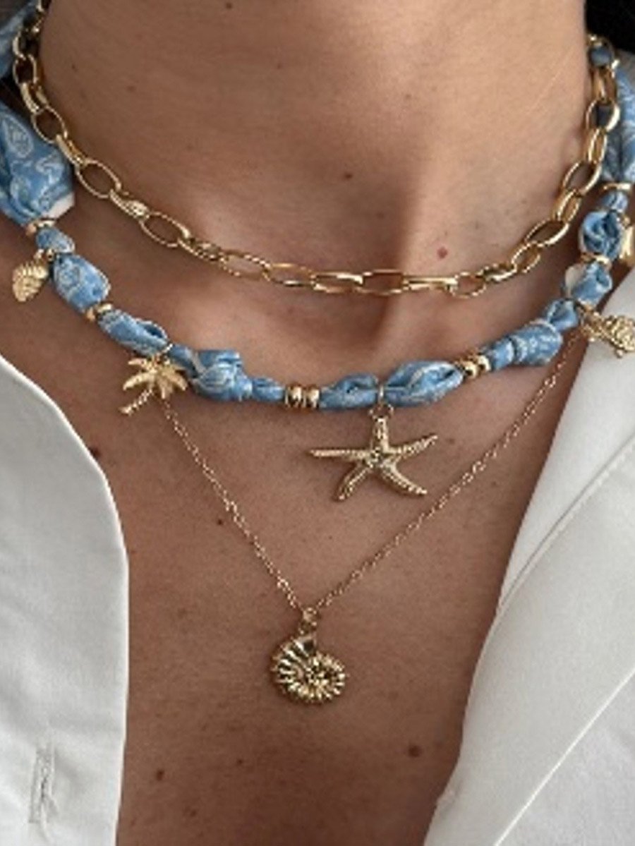 Set of 3 -  Bandana Style Choker Necklace