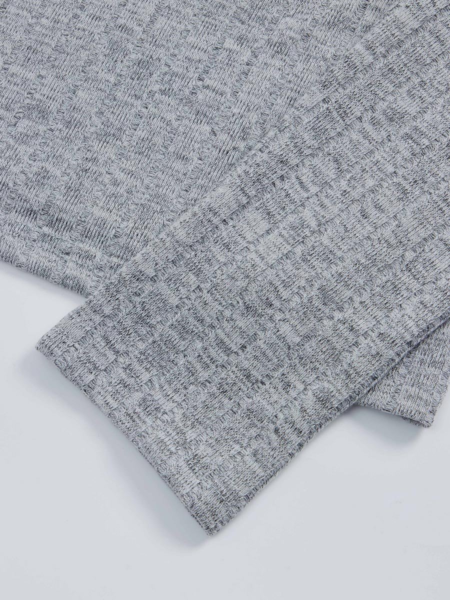 Grey Off-Shoulder Long Sleeve Top