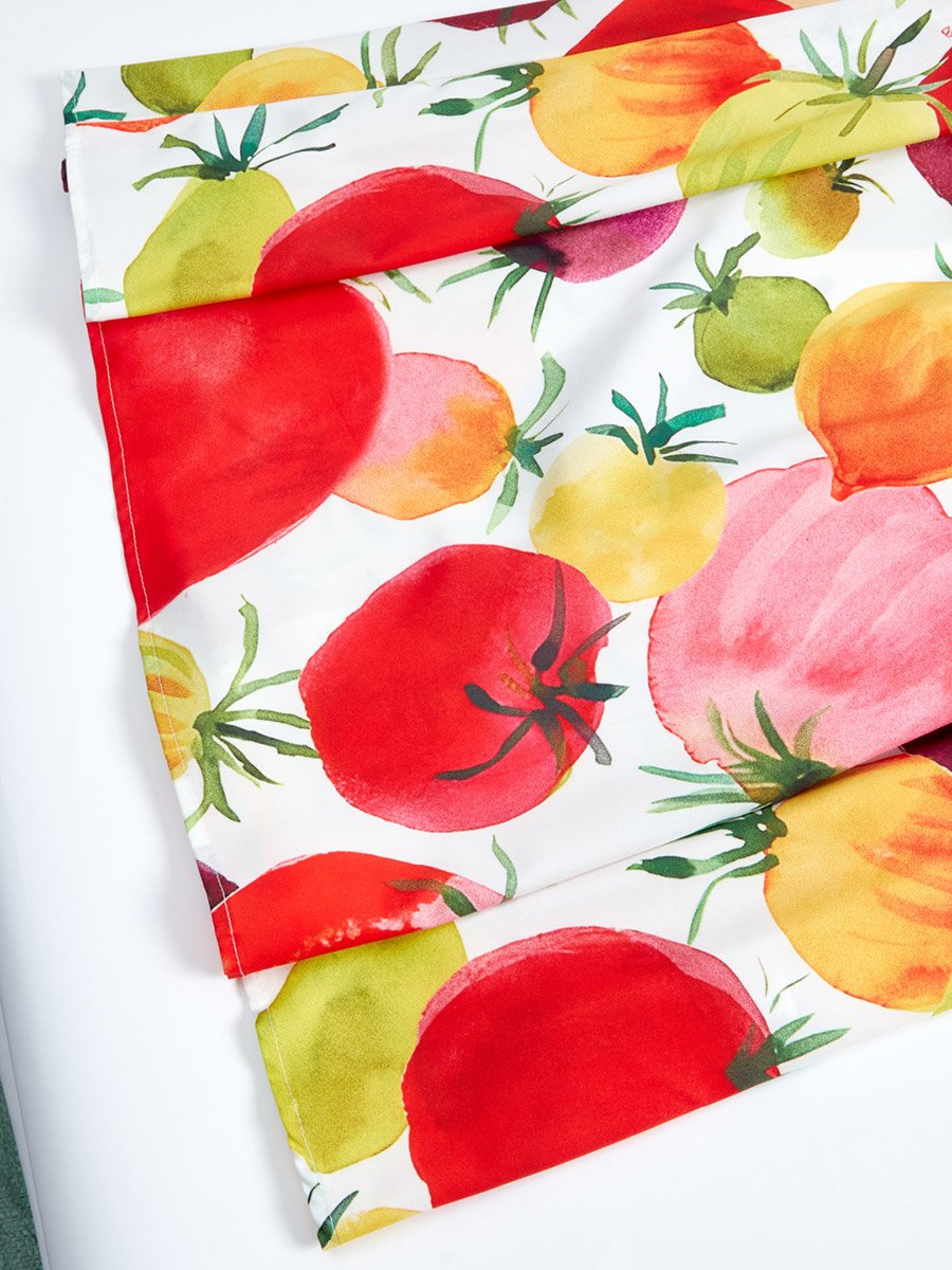 All Over Tomato Print Strappy Midi Dress