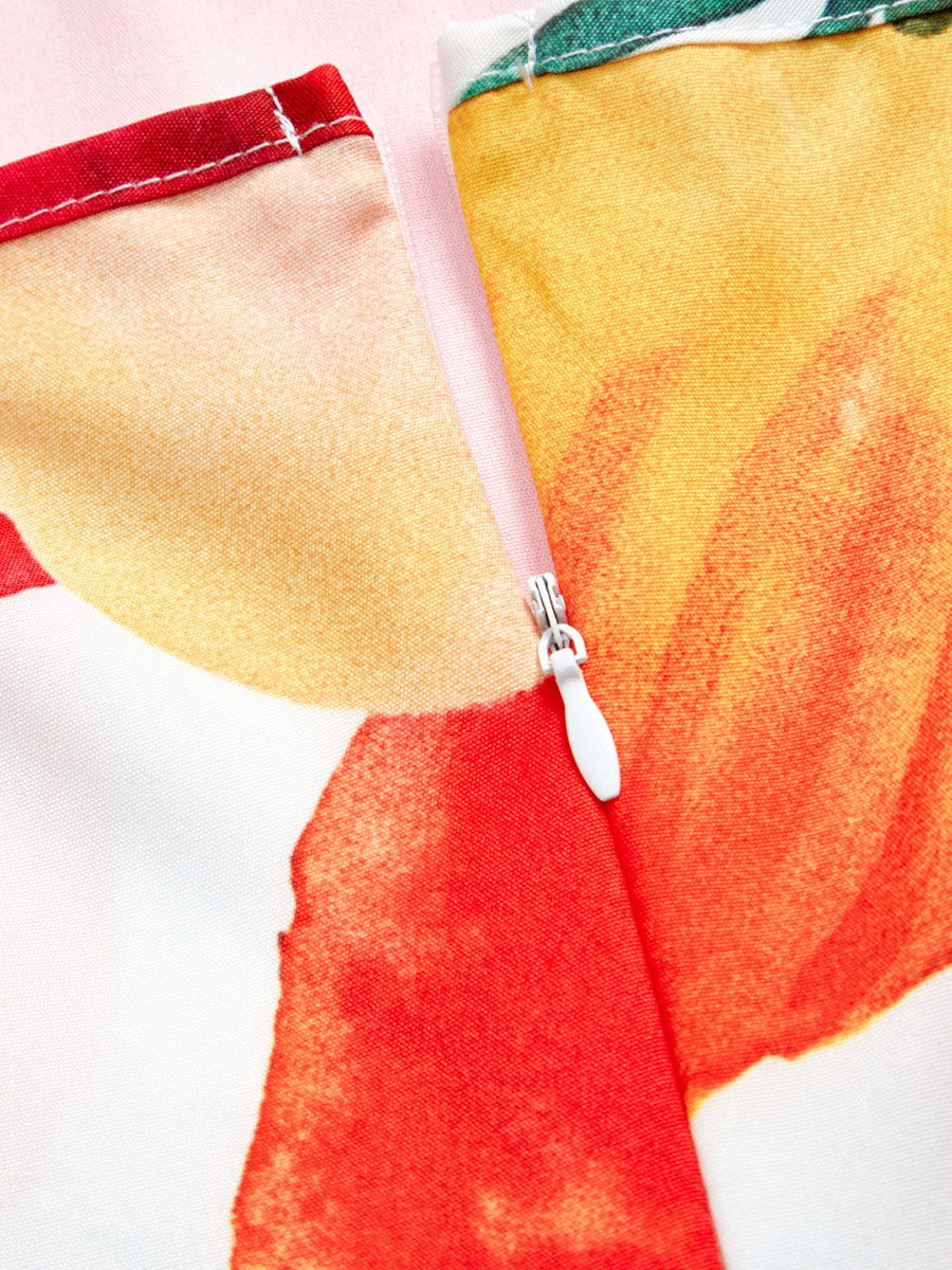 All Over Tomato Print Strappy Midi Dress