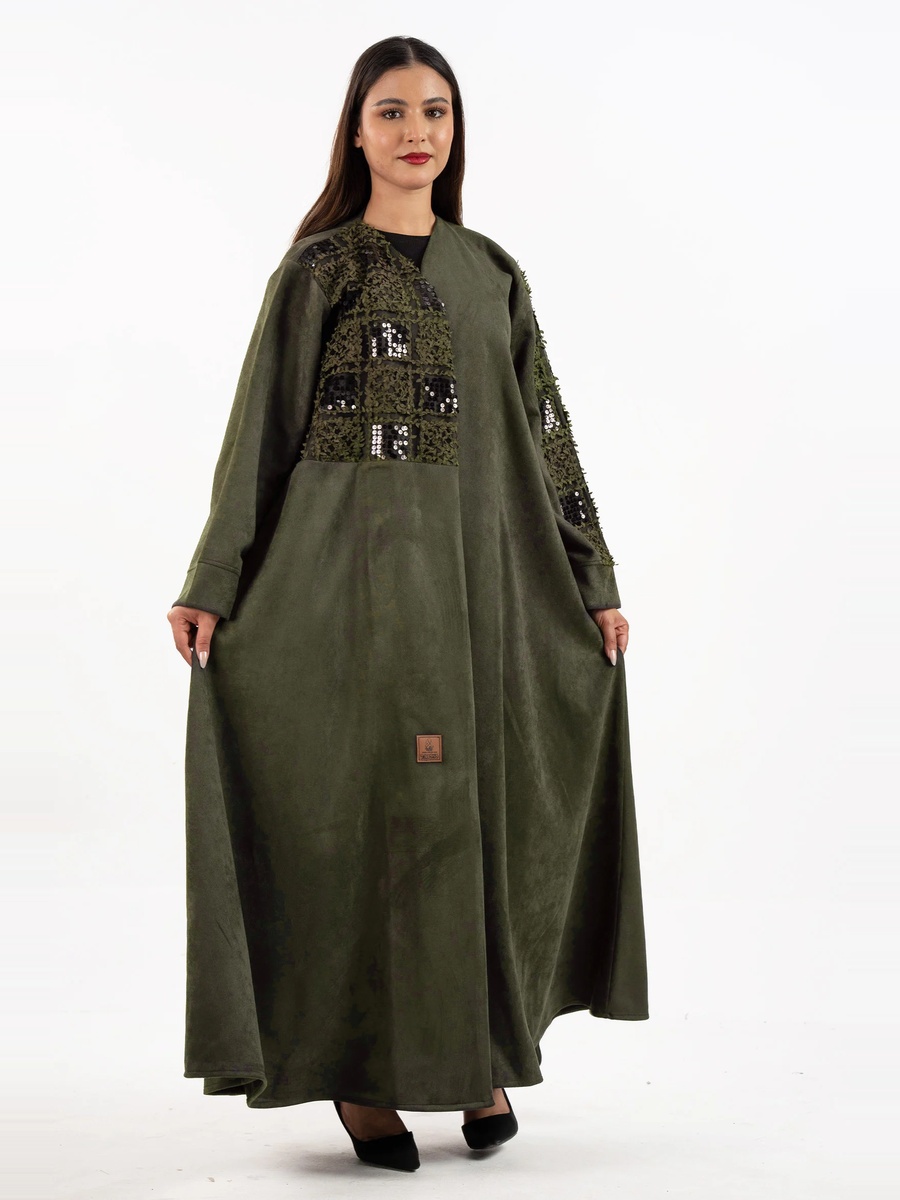 Sequin Detail Abir Shamwa Abaya with Hijab