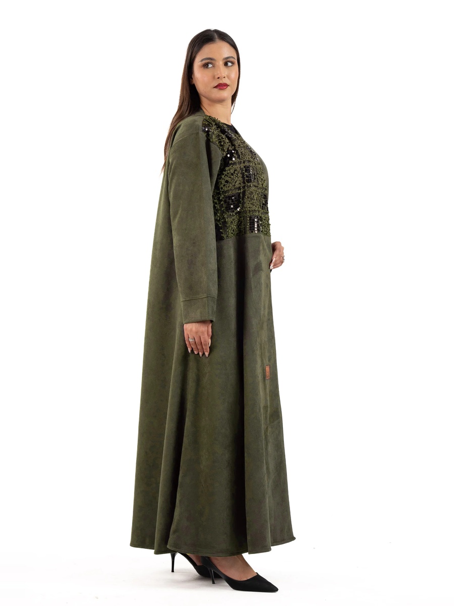 Sequin Detail Abir Shamwa Abaya with Hijab