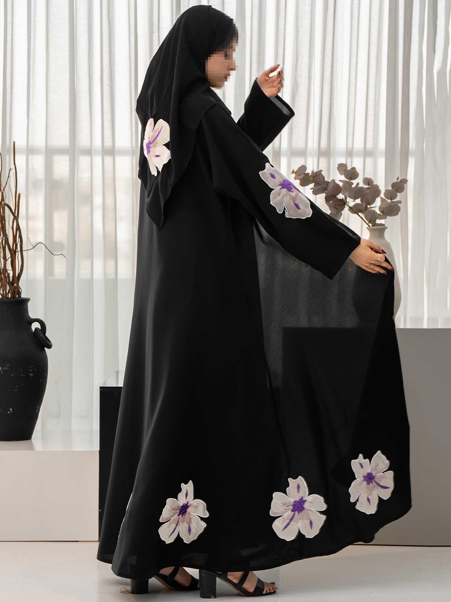 Floral Insert Abaya with Hijab