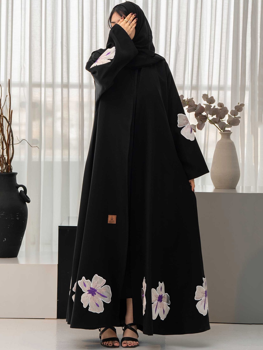Floral Insert Abaya with Hijab