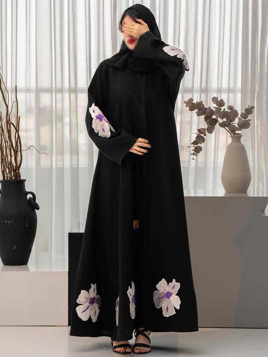 Floral Insert Abaya with Hijab