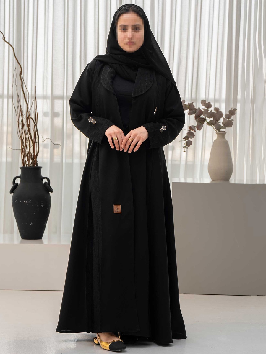 عباية بياقة مع حجاب