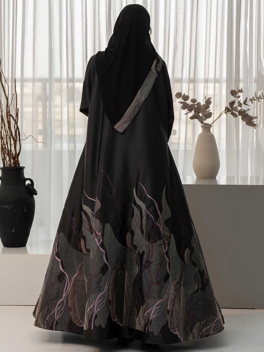 Jacquard Embroidery Abaya with Hijab