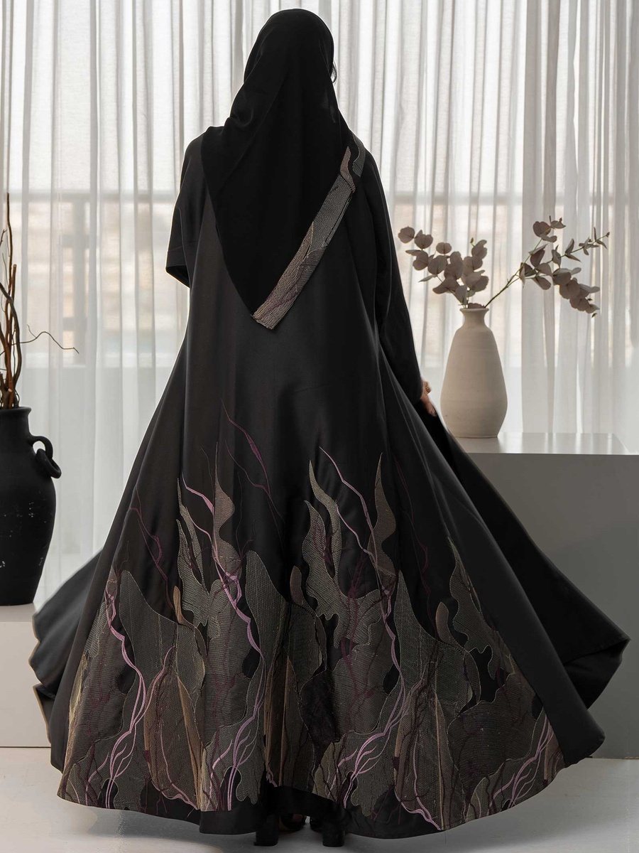 Jacquard Embroidery Abaya with Hijab