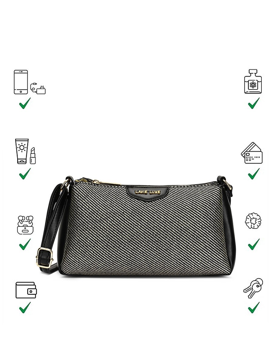 Glam Lizzy 3-Compartment Sling Bag