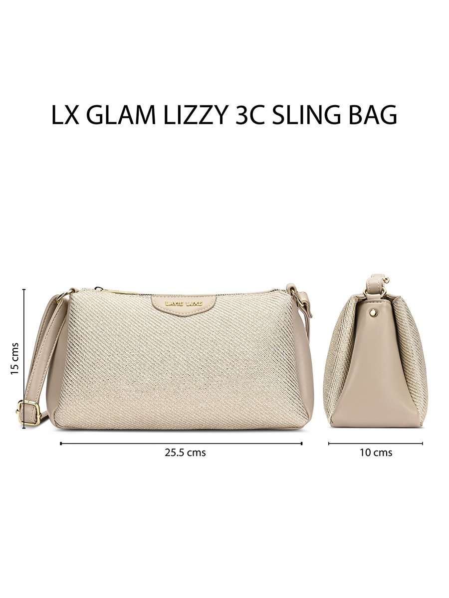 Glam Lizzy 3-Compartment Sling Bag