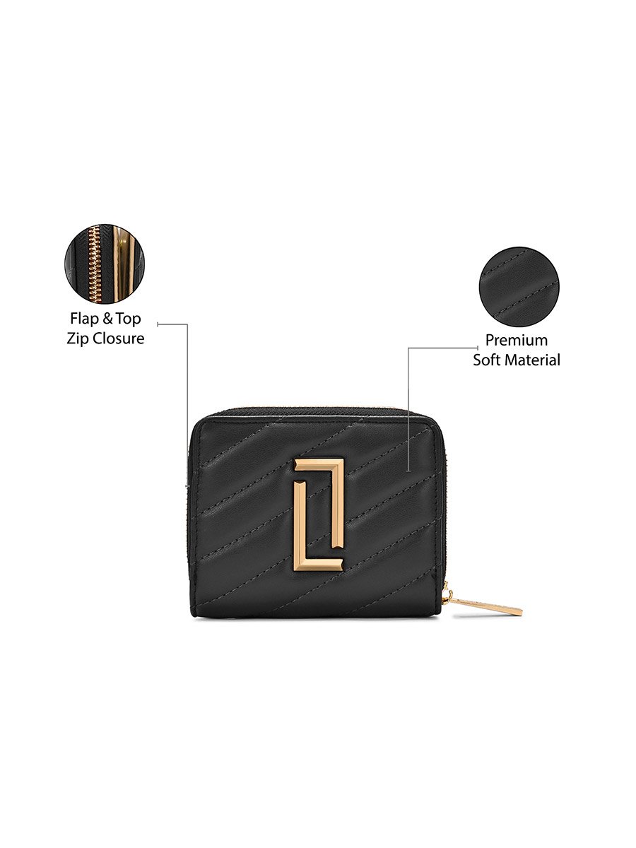 Diagonal Flap25 Zip Wallet
