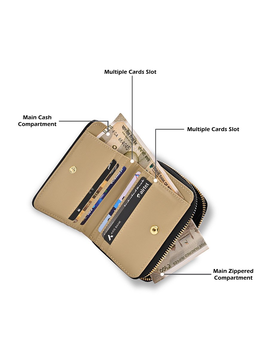 Diagonal Flap25 Zip Wallet