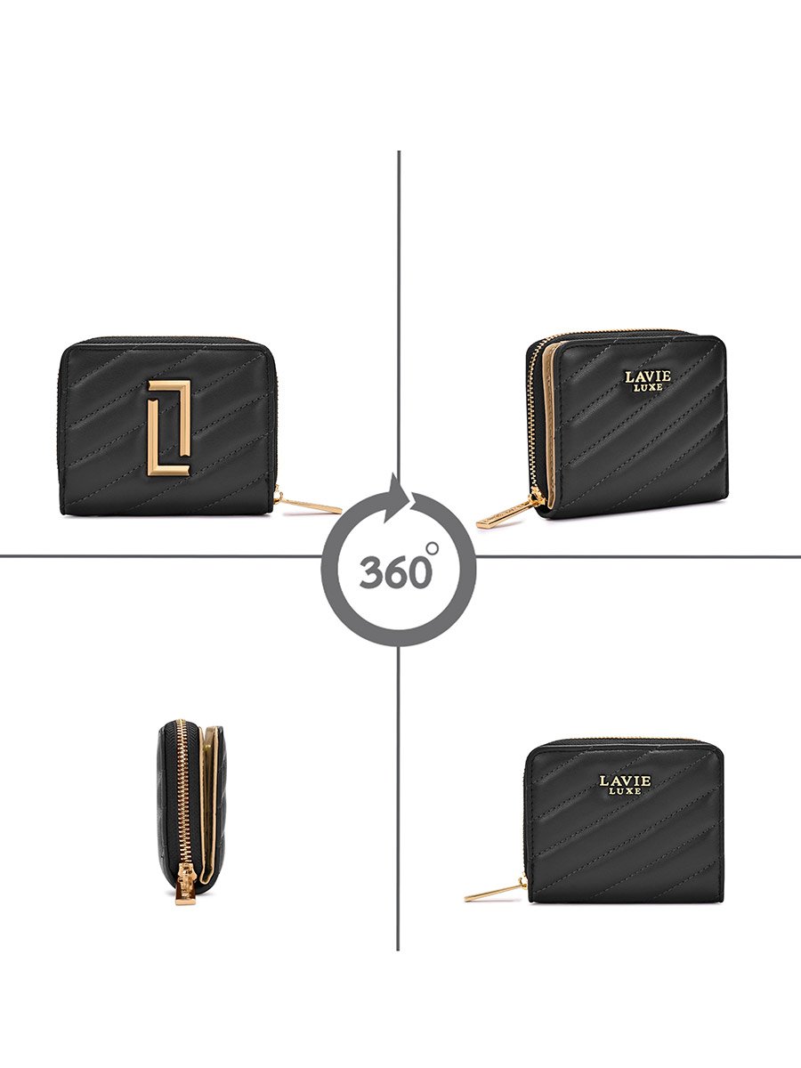 Diagonal Flap25 Zip Wallet