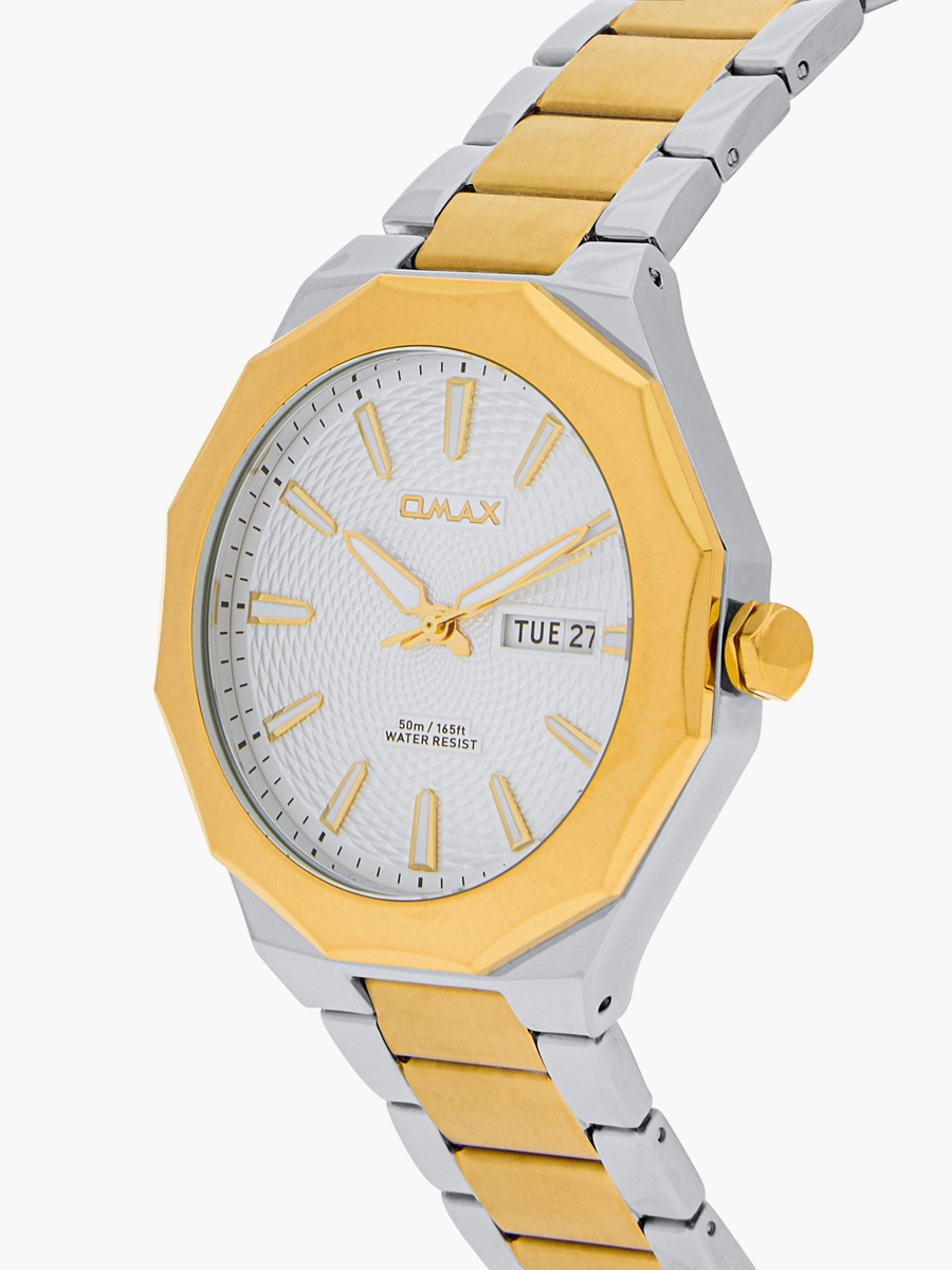 Men Gold and Silver Analog Wrist Watch 00BFD001N008