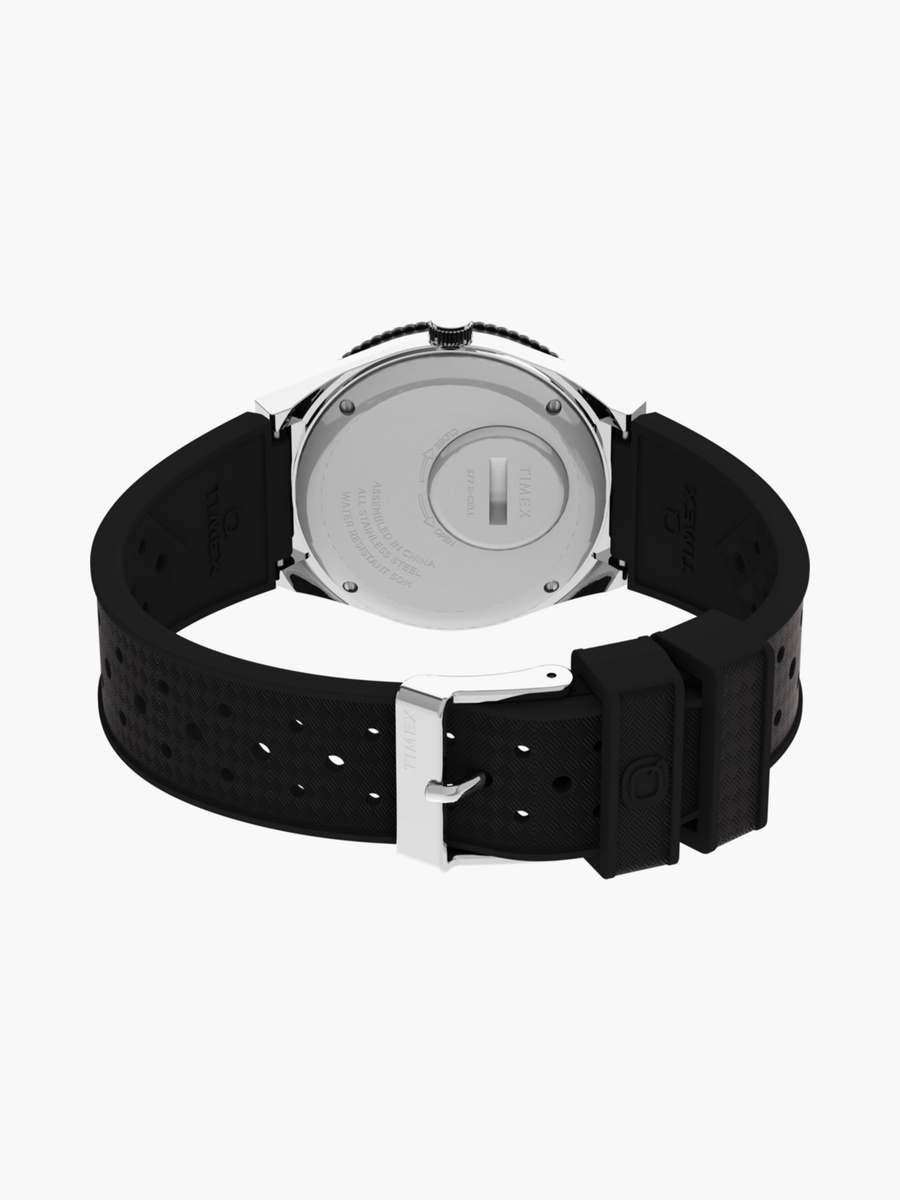 Men 38 MM Black Analog Silicone Watch TW2V32000