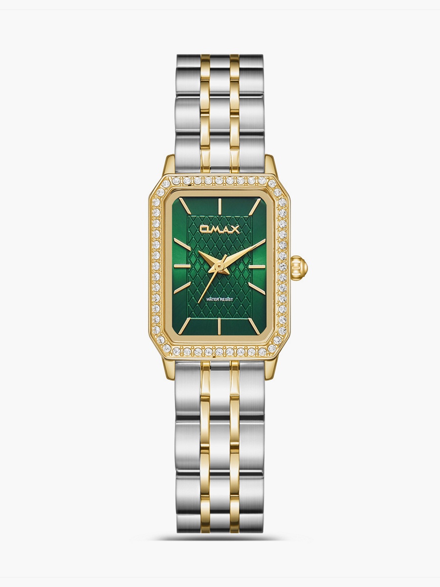 Women 30MM Dual Tone Analog Metal Strap Watch SQ-BS004TDII