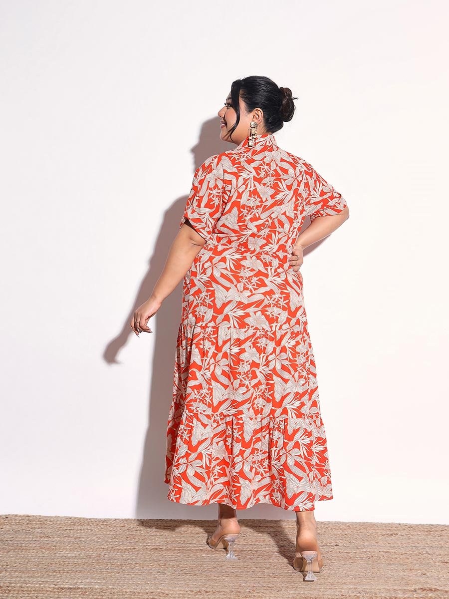 Plus Size Floral Tiered Maxi Dress