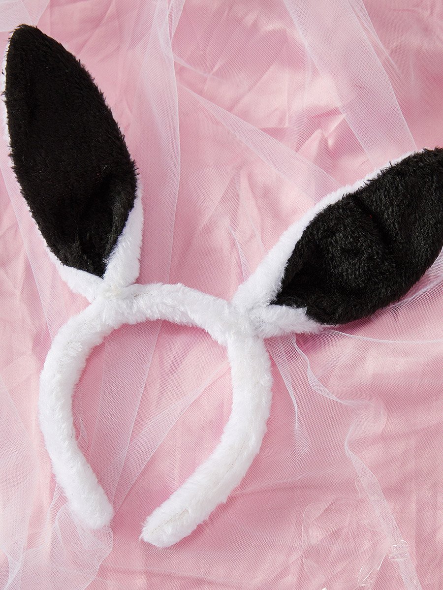 Pack of 5 - Solid Bodysuit, Bow Neck, Cuffs, Headband and Detachable Strap Set