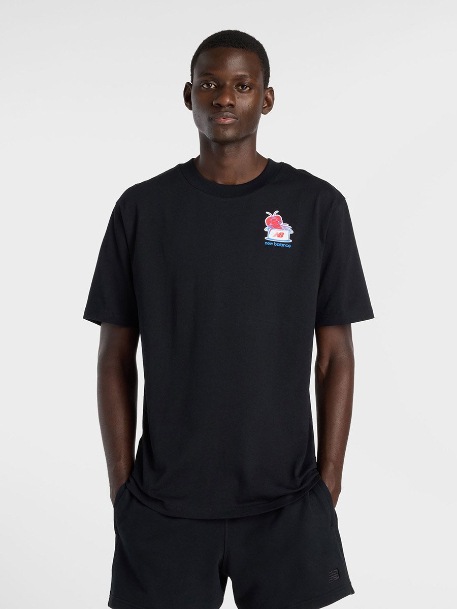 Black Graphic Print Cotton T-Shirt