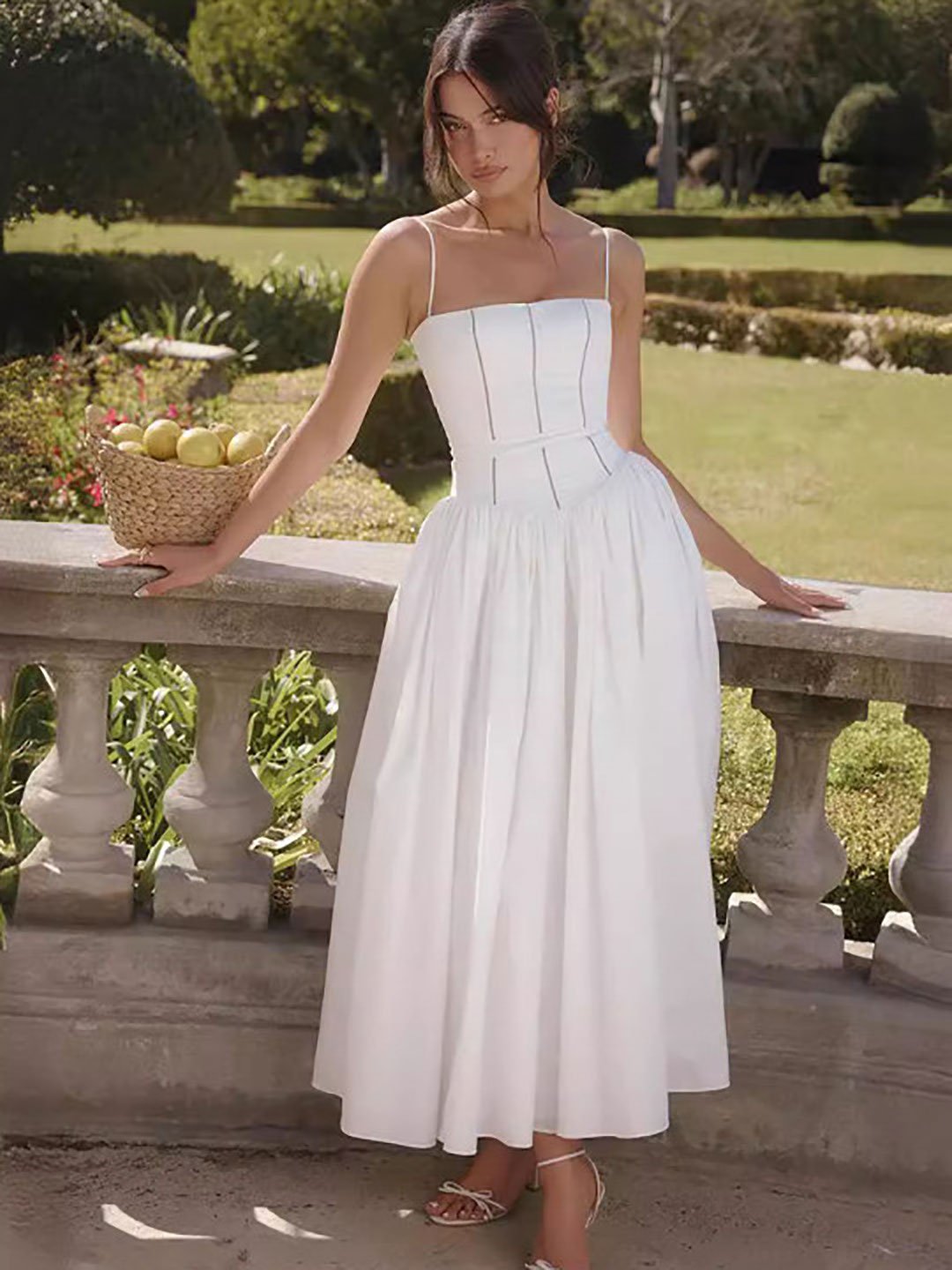 white fit and flare maxi dress Story Fit & Flare Maxi Dress main image 1