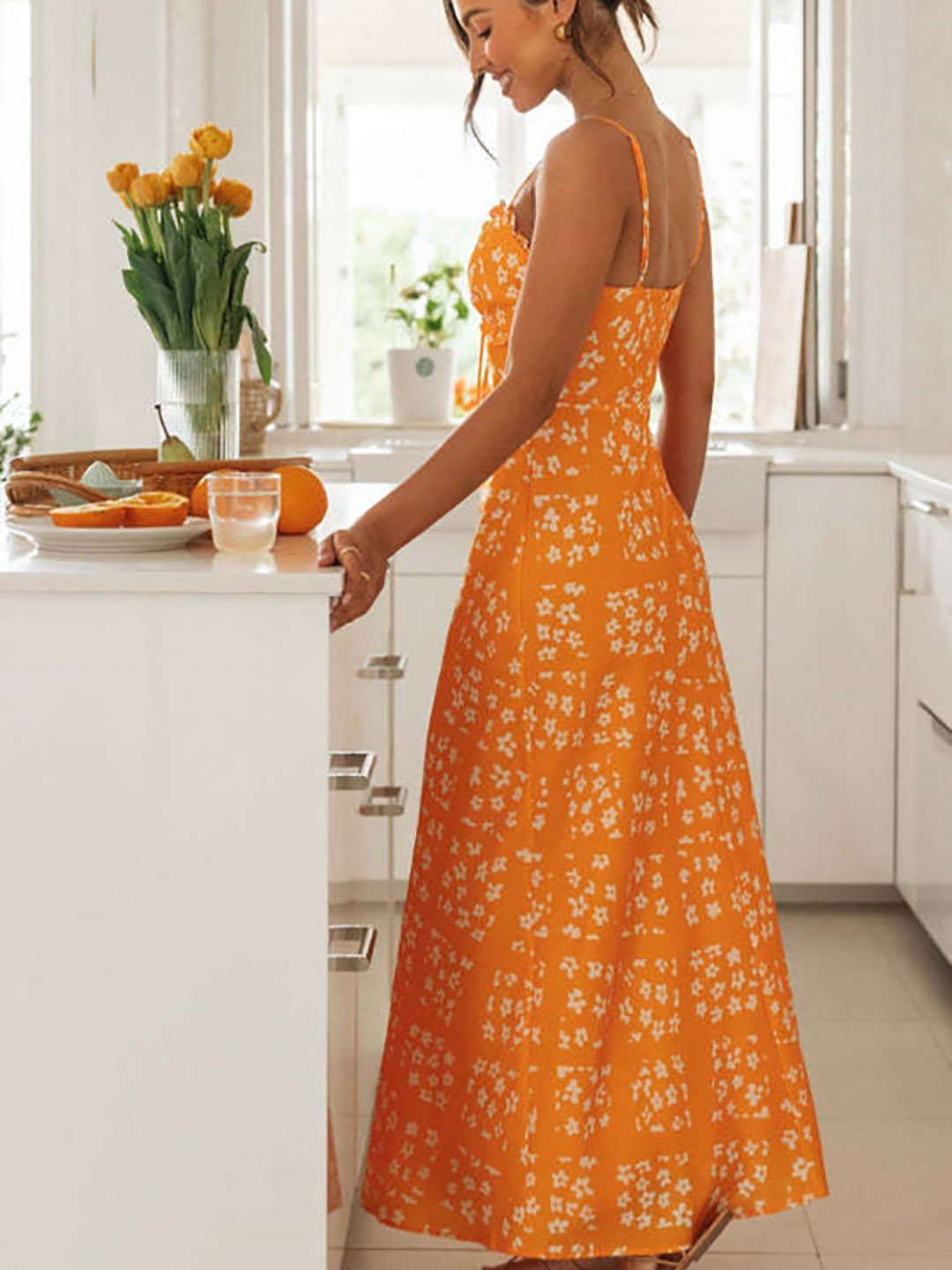 Yellow Floral Maxi Dress
