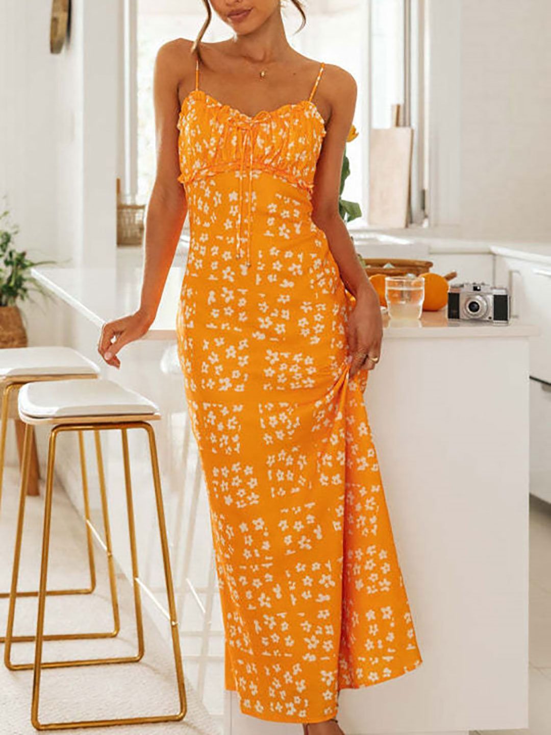 Yellow Floral Maxi Dress