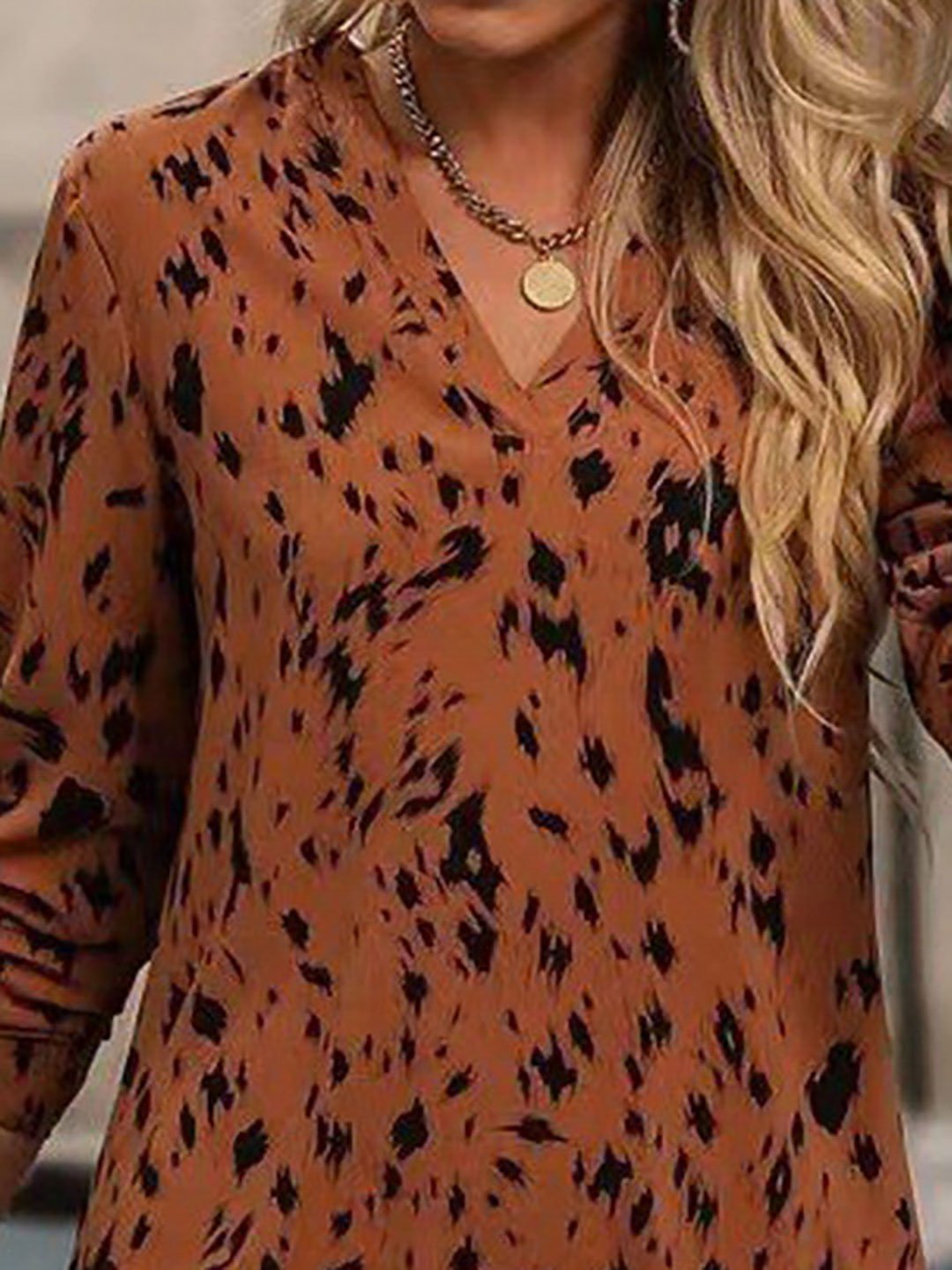 Brown Animal Print Mini Dress