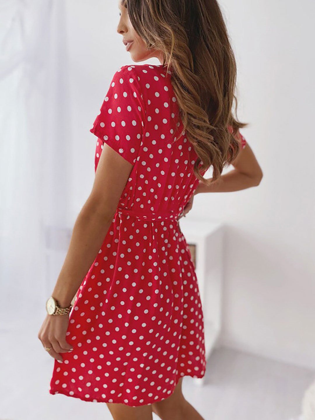 Red Polka Dot Mini Dress