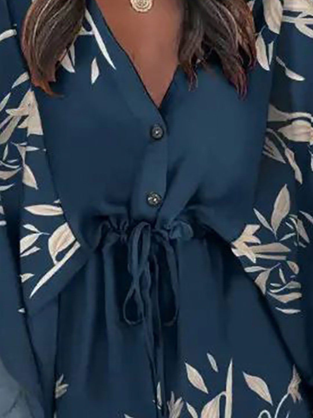 Teal Floral Print Kimono Sleeve Mini Dress